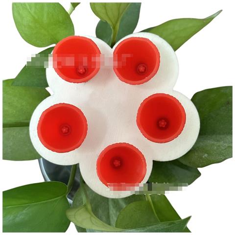 Alimentatore D'acqua Per Api A Forma Di Fiore In Silicone - Set Da 5, Colori Misti Red - Foto 1