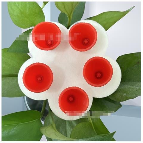Alimentatore D'acqua Per Api A Forma Di Fiore In Silicone - Set Da 5, Colori Misti Red - Foto 2