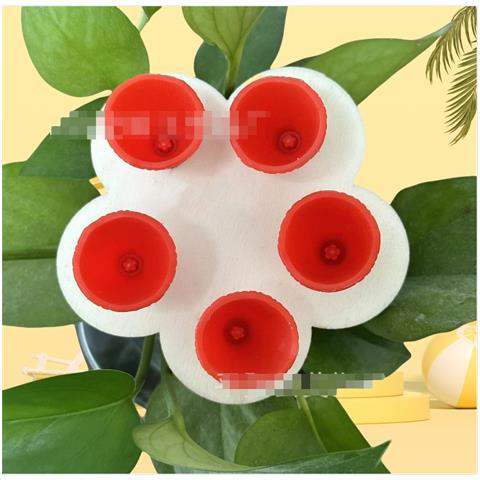 Alimentatore D'acqua Per Api A Forma Di Fiore In Silicone - Set Da 5, Colori Misti Red - Foto 3