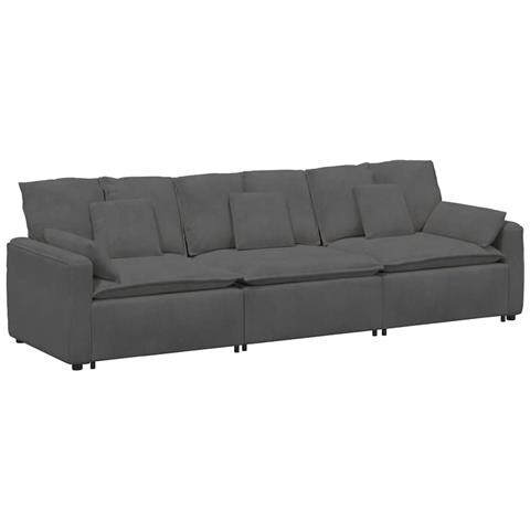 Divano Modulare con Cuscini Grigio Scuro - Foto 1