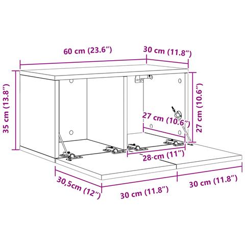 Set di mobili TV Rovere nero Legno ingegnerizzato Media Mobile TV - Foto 7