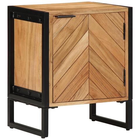 Comodino 40x30x50 cm in legno massello di acacia - Foto 1