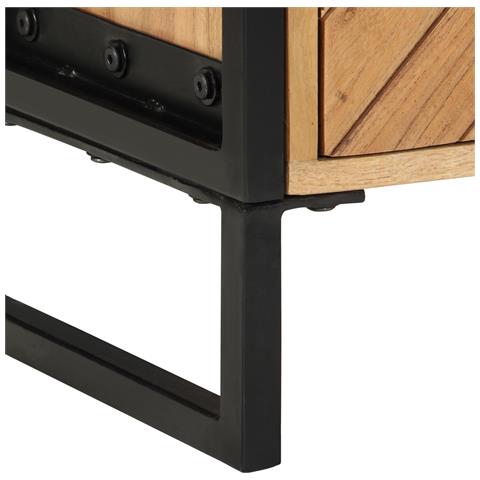 Comodino 40x30x50 cm in legno massello di acacia - Foto 9