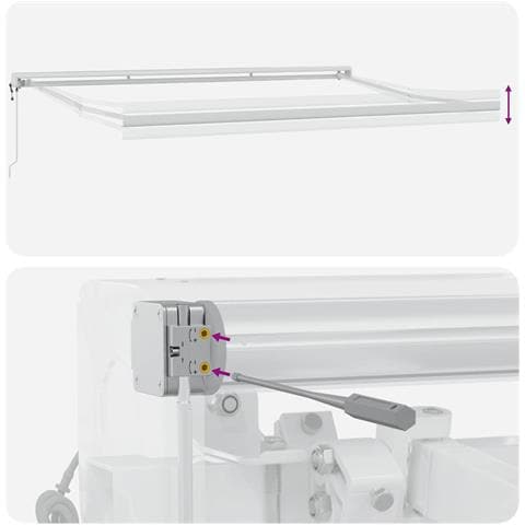 Tenda Retrattile Antracite e Bianca 4x3 m Tessuto e Alluminio - Foto 9