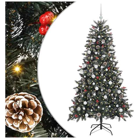 Albero di Natale artificiale con 300 LED Verde 180 cm - Foto 1