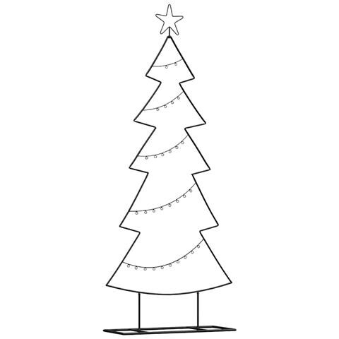 Albero di Natale in metallo con supporto Nero 150 cm Acciaio - Foto 1