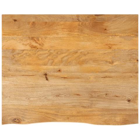 Piano Tavolo Bordi Vivi 110x80x3,8cm in Legno Massello di Mango - Foto 1