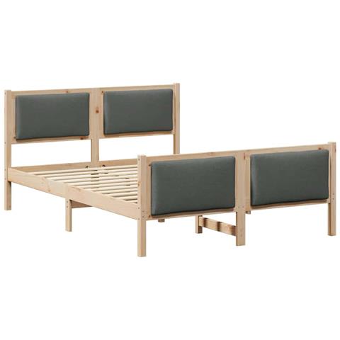 Struttura del letto Grigio scuro 135 x 190 cm Tessuto - Foto 1