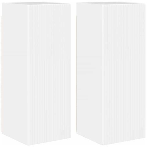 Mobile TV da parete 2 pcs Bianco Lucido 30 x 31 x 80 cm - Foto 1