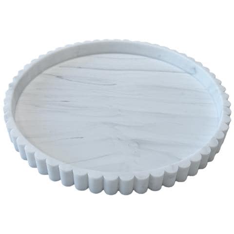 Vassoio Grande Rotondo Ondulato In Silicone - 30,5 Cm, Organizer Decorativo E Funzionale White - Foto 1
