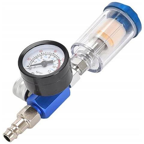 Regolatore Di Pressione 1/4"" 7bar Con Filtro Per Pistola A Spruzzo Hvlp - Alluminio E Plastica, 0-140 Psi, Rimozione Umidità E Impurità - Foto 7