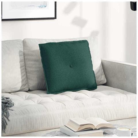 Cuscino per Schiena Verde Scuro 50 x 19 x 45 cm Tessuto - Foto 2