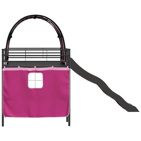 Struttura del letto loft per bambini Nero e rosa 99,5 x 200 cm - Foto 9
