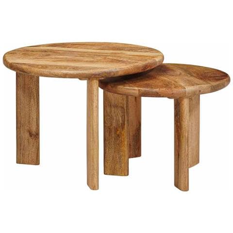 Tavoli da Caffè Nido 2 pcs Marrone Legno di mango massello - Foto 2