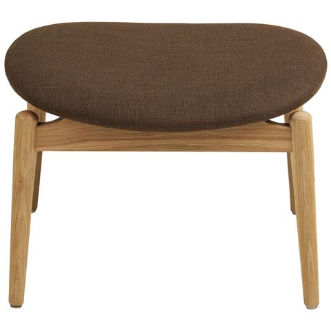 Olvera - Poggiapiedi In Poliestere Naturale /marrone Con Gambe In Rovere Fsc® 53,5x43x38 Cm - Foto 2