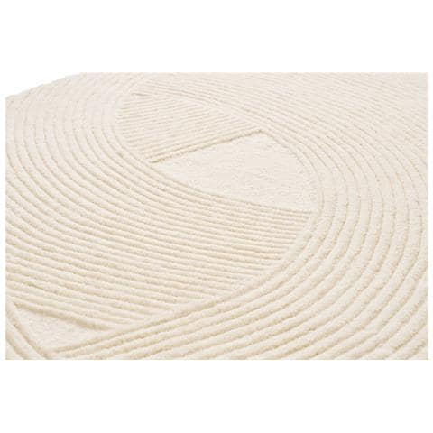 Tappeto Pune In Lana Tufted Avorio Con Motivo Geometrico 160×230 Cm - Foto 2