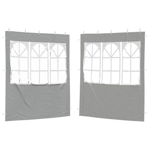 Parete per tenda da festa 2 pcs 200 x 195 cm Grigio Chiaro - Foto 1