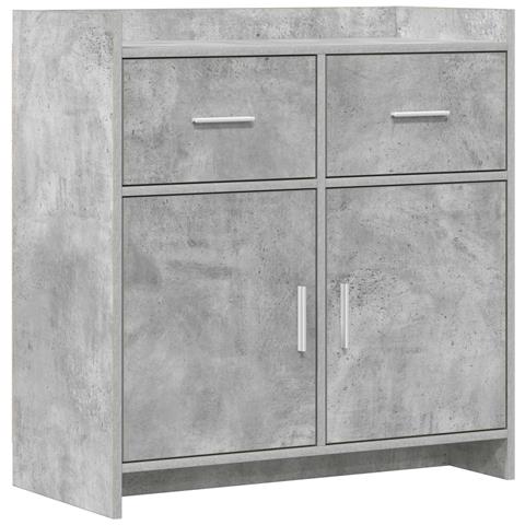 Credenza Grigio Cemento 75 x 36 x 80 cm Legno ingegnerizzato - Foto 1