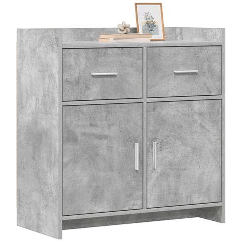 Credenza Grigio Cemento 75 x 36 x 80 cm Legno ingegnerizzato - Foto 2