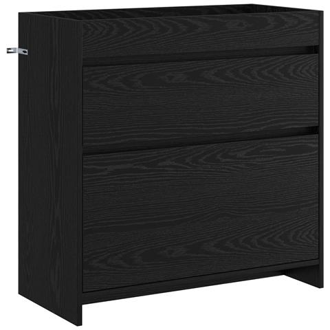 Mobiletto da Bagno Sotto Lavabo Rovere Nero 78,5 x 37,5 x 81 cm - Foto 1