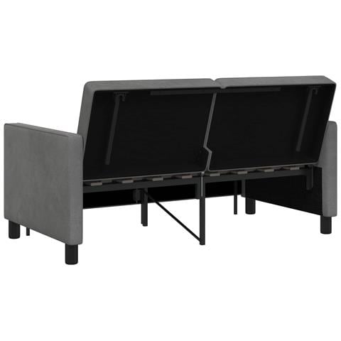 Divano letto Grigio Scuro Tessuto - Foto 9