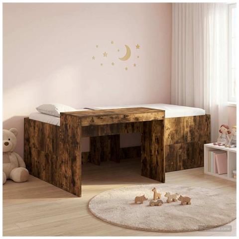 Letto alto per bambini con scrivania Rovere Fumo 90 x 200 cm - Foto 2