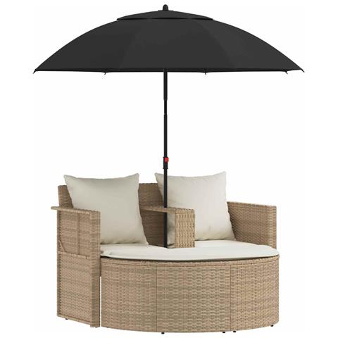 Divano da giardino 8 pcs Beige e Bianco Crema polyrattan - Foto 1