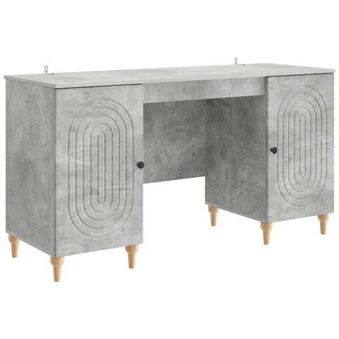 Scrivania con lo scaffale Grigio Cemento 142,5 x 50 x 75 cm - Foto 1