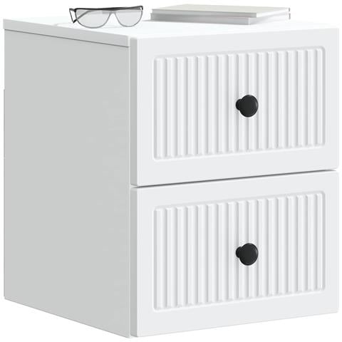Mobiletto da notte a muro 2 pcs Bianco 33 x 34,5 x 40 cm - Foto 2