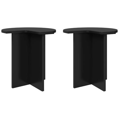 Tavolo laterale 2 pcs Rovere Nero Ø 39 x 38 cm - Foto 1