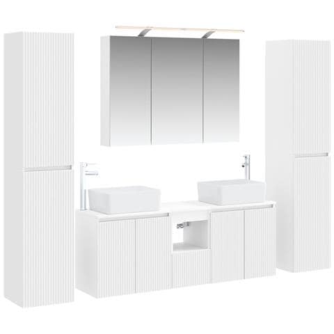 Set di mobili per il bagno 6 pcs Bianco - Foto 1