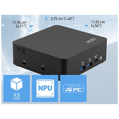 Cubi NUC AI 1UMG i7 155H BB Cubo Nero BGA 2049 1,4 GHz - Foto 2