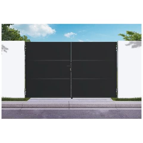 Cancello NALI in acciaio nero opaco, altezza 180 cm, 3 m. - Foto 1