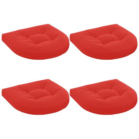 Cuscini per Sedia in 4 Pezzi 4 pz 100% Poliestere Rosso - Foto 1