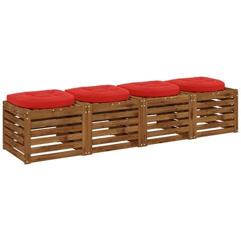 Cuscini per Sedia in 4 Pezzi 4 pz 100% Poliestere Rosso - Foto 2