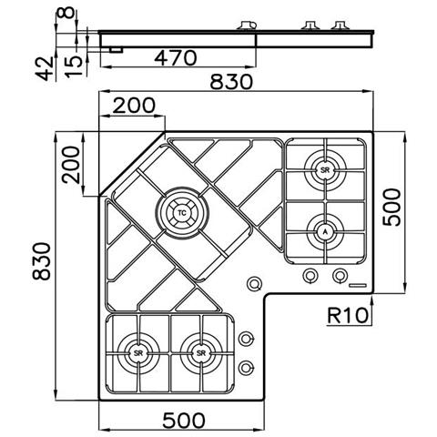 Piano Cottura 7038 052 a Gas 5 Fuochi Gas Colore Inox - Foto 10