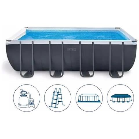 26356NP - Piscina Ultra XTR Frame Rettangolare con Pompa a Sabbia con Scaletta e Teli 549x274x132 cm - Foto 1