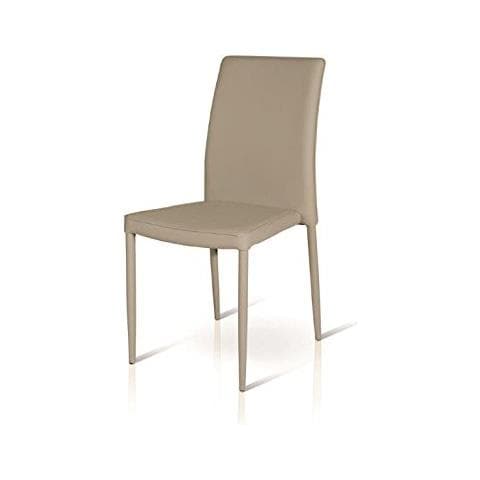 Set Di 4 Sedie In Ecopelle Beige - Foto 1