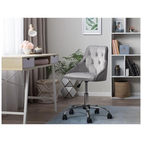 Sedia Da Scrivania In Velluto Grigio Parrish - Foto 22