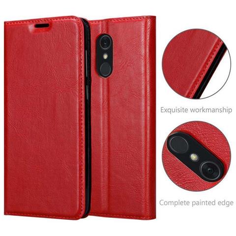 Custodia Compatibile Con Lg Q Stylus In Rosso Mela - Coperchio Protettiva Con Chiusura Magnetica, Funzione Stand E Tasca Per Le Carte - Foto 9