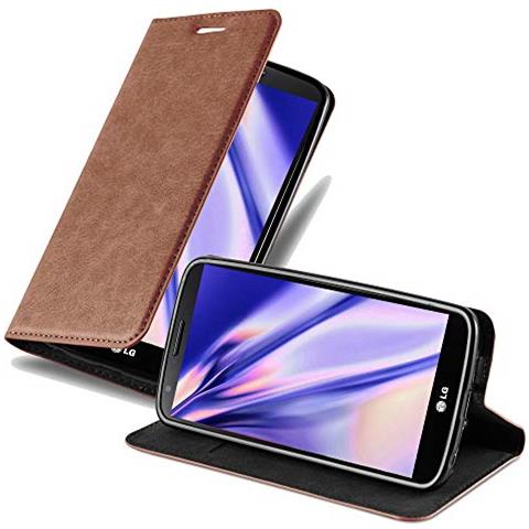 Custodia Compatibile Con Lg G2 In Marrone Cappuccino - Coperchio Protettiva Con Chiusura Magnetica, Funzione Stand E Tasca Per Le Carte - Foto 1