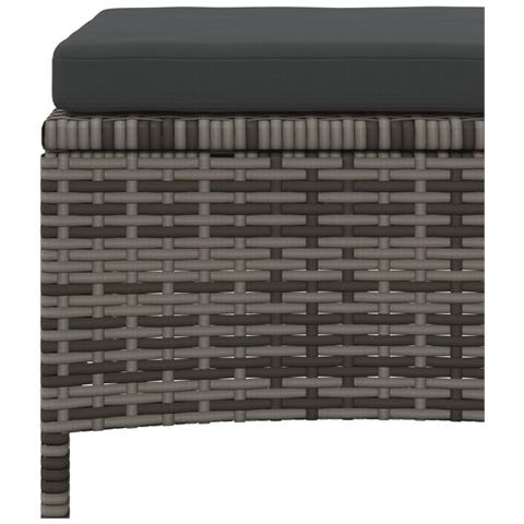 Divano Da Giardino A 2 Posti Tavolino E Pouf Polyrattan Grigio - Foto 10
