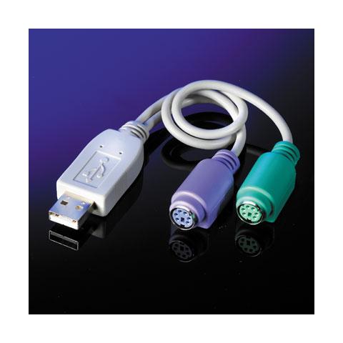 USB - 2x PS / 2 Converter USB A 2 x PS / 2 Bianco cavo di interfaccia e adattatore - Foto 1