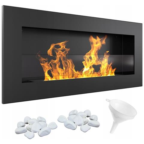 Camino Bioetanolo Parete Delta Tüv Destro Pietre Decorative Con Vetro Set - Foto 1