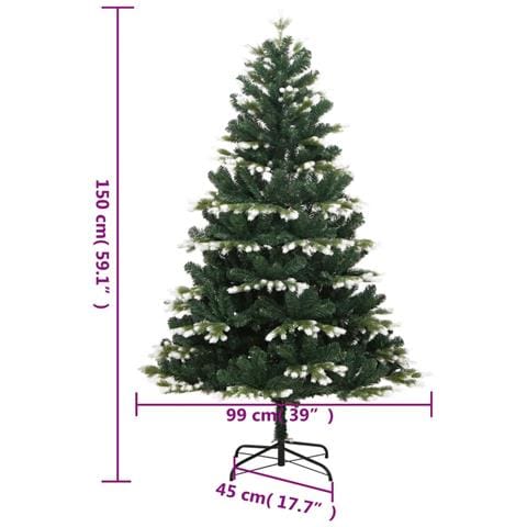 Albero Natale Artificiale Incernierato Con Neve Fioccata 150 Cm - Foto 9