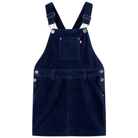 Abito Scamiciato Da Bambina Velluto A Coste Blu Marino 140 - Foto 1