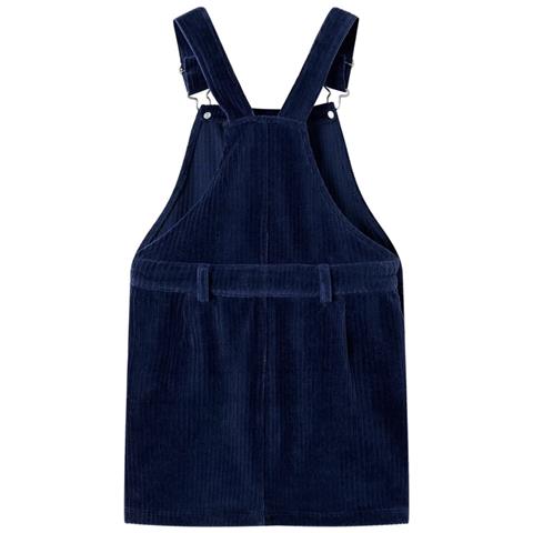 Abito Scamiciato Da Bambina Velluto A Coste Blu Marino 140 - Foto 2