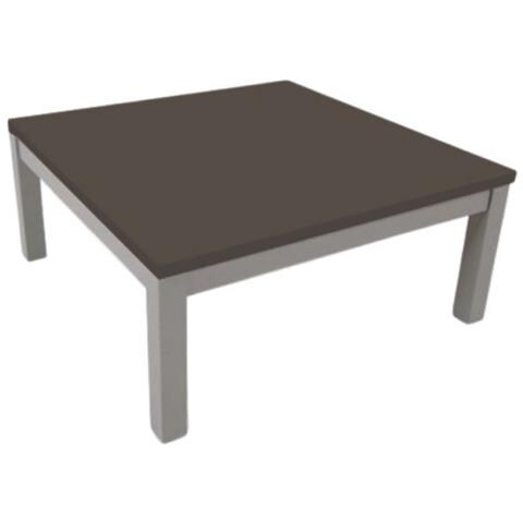 Tavolino Da Salotto Quadrato Struttura Grigio E Piano Fango Tratto - Foto 1