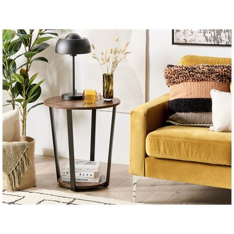 Tavolino Da Salotto Legno Scuro E Nero Orick - Foto 1