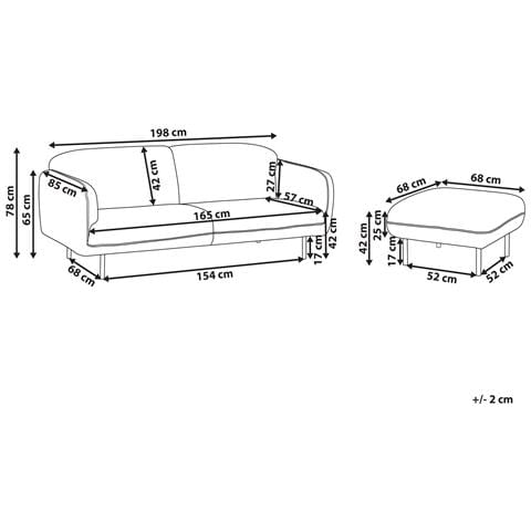Divano 3 Posti Tonsberg Bouclé Bianco Con Ottomana - Foto 8